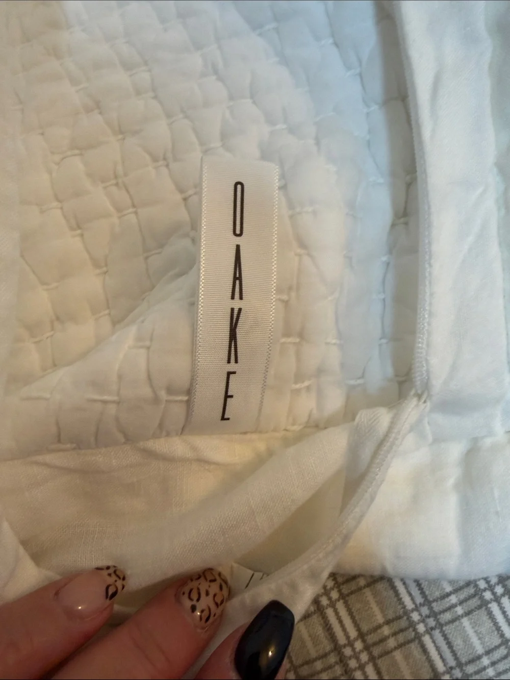 White Quilted Pillow Covers- Soft Everyday Comfort Oake